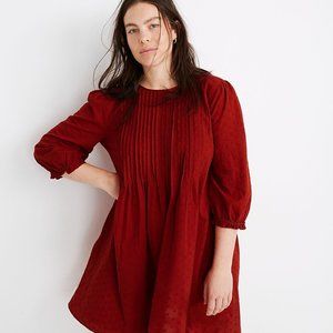 Madewell Embroidered Pintuck Mini Dress | Sz L